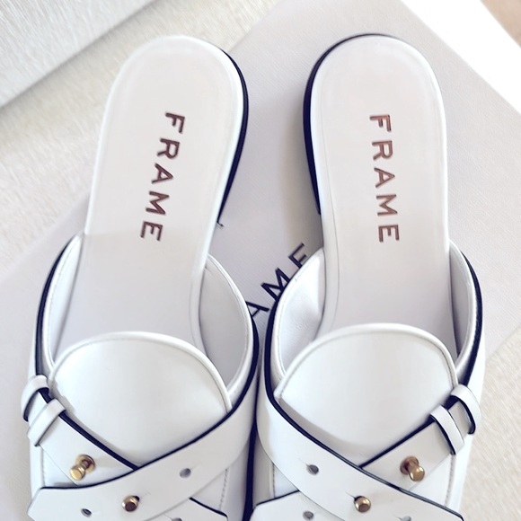 FRAME Le Sweetzer Slide. White. Size: 38.5 Stunning! New With All Packaging. - Picture 4 of 13